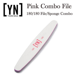 Young Nails Nail File, Pink Combo Acrylic File 180/180 Grit