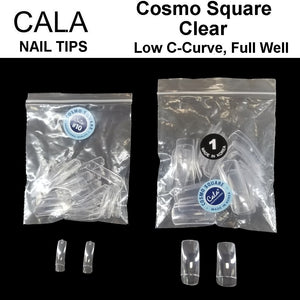 Cala Cosmo Square Nail Tips - Color: Clear - 50 Nail Tips per Bag