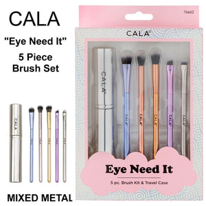 Cala "Eye Need It" 5 Piece Cosmetic Brush Set, Mixed Metals (76662)