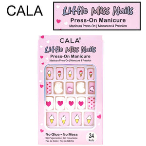 Cala "Little Miss Nails" Press-On Manicure, Pink/White (87936)