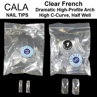 Cala French Nail Tips - Color: Clear - 50 Nail Tips per Bag
