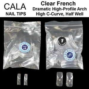 Cala French Nail Tips - Color: Clear - 50 Nail Tips per Bag