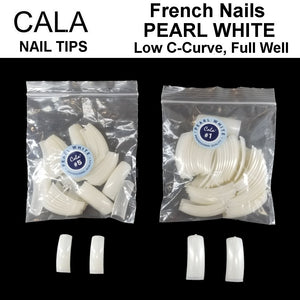 Cala French Nail Tips - Color: Pearl White - 50 Nail Tips per Bag