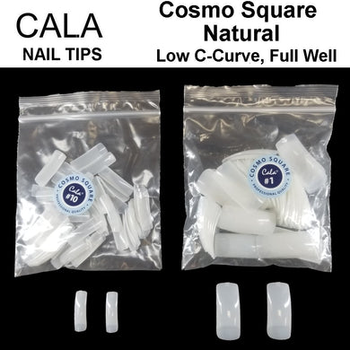 Cala Cosmo Square Nail Tips - Color: Natural - 50 Nail Tips per Bag