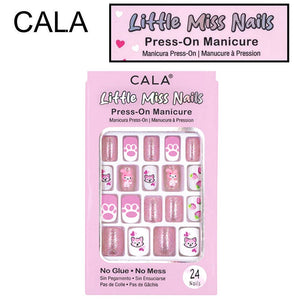 Cala "Little Miss Nails" Press-On Manicure, Pink/Glitter (87935)