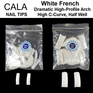 Cala French Nail Tips - Color: White - 50 Nail Tips per Bag