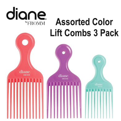Diane Assorted Color Lift Combs 3 Pack (DBC008)