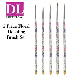 DL Professional 5 Piece Floral Detailing Brush Set, (DL-C403)