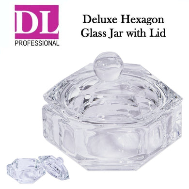 DL Professional Deluxe Hexagon Glass Jar with Lid, Clear (DL-C519)