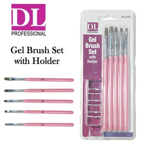 DL Professional Gel Brush Set with Holder, (DL-C316)