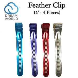 Dream World Clips, 4" Feather Clip, 4 pieces (BR58105)