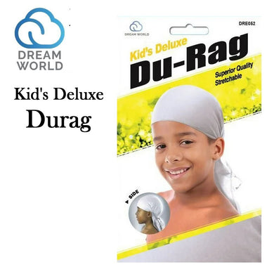 Dream World Durag, Kid's White Deluxe Durag (DRE052) [Random Color]