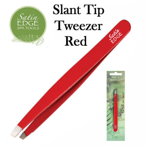 Satin Edge Slant Tip Tweezer, Red (SC2055)