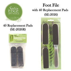 Satin Edge Foot File with 40 Pads (SE-2026) and Replacement Pads (SE-2026R)