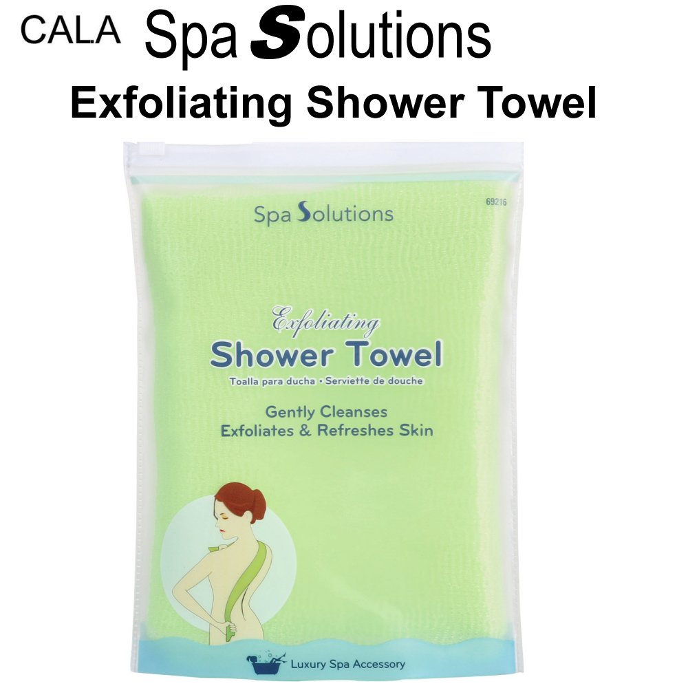 Spa Solutions Exfoliating Shower Towel, Green (69216)