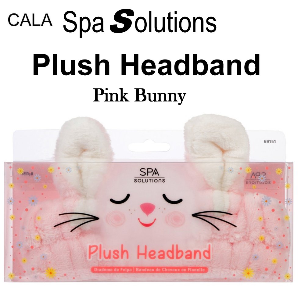 Cala Spa Solutions Plush Headband, Pink Bunny (69151)