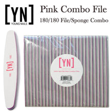 Young Nails Nail File, Pink Combo Acrylic File 180/180 Grit