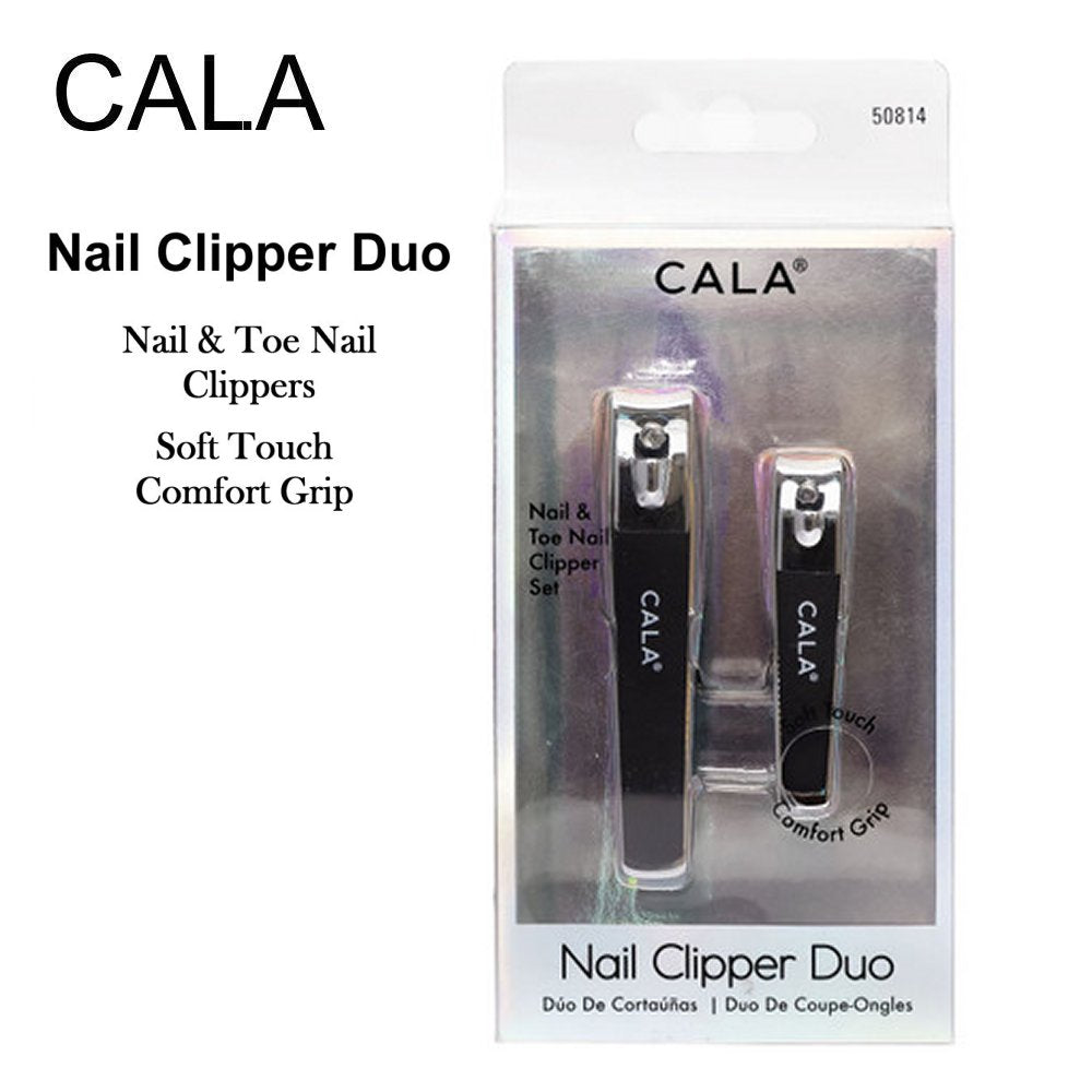 Cala Nail Clipper Duo, Soft Touch, Black (50814)