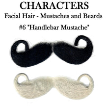 Characters Facial Hair, Mustache #6 "Handlebar" (Black or White)