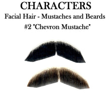 Characters Facial Hair, Mustache #2 "Chevron" (Black or Brown)