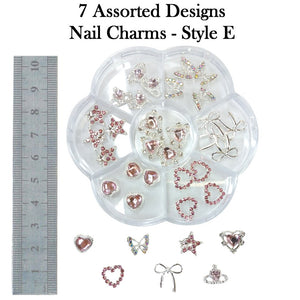 Nail Charms - 7 Assorted Designs, Nail Charms (Style E)