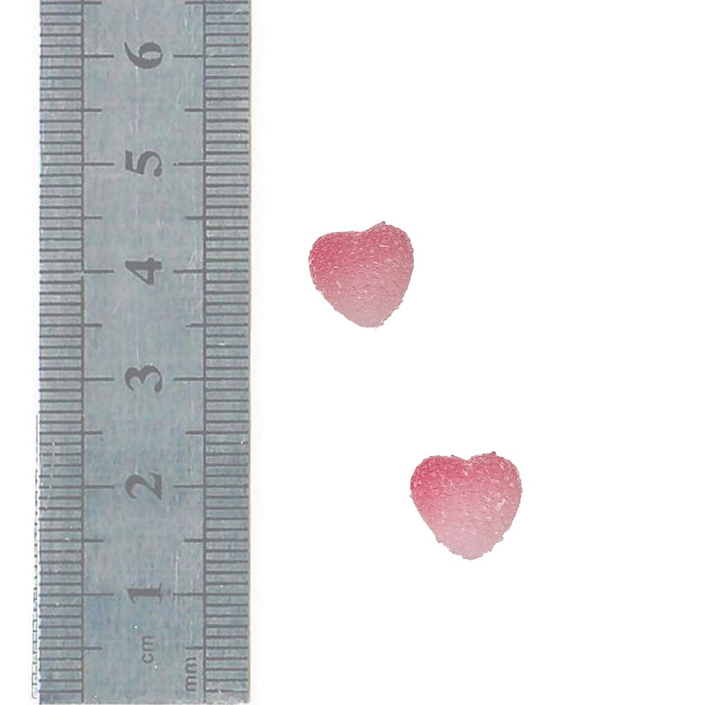 Nail Charms - Hearts, 2 Pink Hearts (Clear Pack 05)