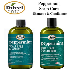 Difeel Shampoo and Conditioner, Peppermint Scalp Care Shampoo & Conditioner, 12 oz