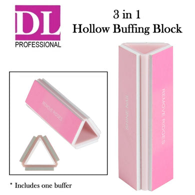 DL Professional 3-Sided Hollow Nail Buffing Block (DL-C577)