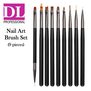 DL Professional 9 Piece Nail Art Brush Set (DL-C579)