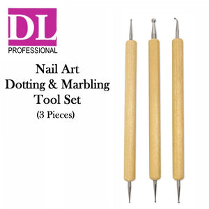 DL Professional 3 Piece Nail Art Dotting and Marbling Tool Set (DL-398)