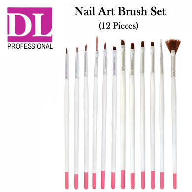 DL Professional 12 Piece Nail Art Brush Set, (DL-C341)