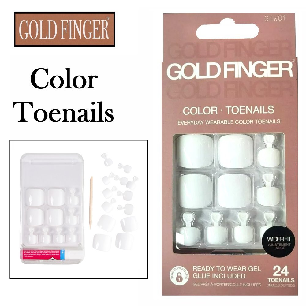 Gold Finger Color Toenails - White (GTW01)