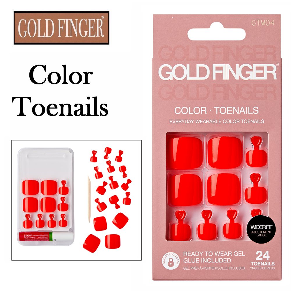 Gold Finger Color Toenails - Red (GTW04)