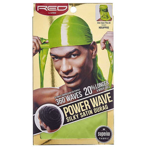 Red by Kiss Durag, "Silky Satin" Power Wave Durag, Green (HDUPP05)