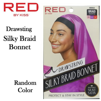 Red by Kiss Bonnet, Drawstring Silky Braid Bonnet (HBR04) [Random Color]