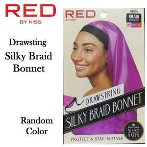 Red by Kiss Bonnet, Drawstring Silky Braid Bonnet (HBR04) [Random Color]