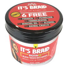 African Anti-Aging "It's Braid" Braid, Loc, & Twist Gel: Biotin+ Black and White Rice Water