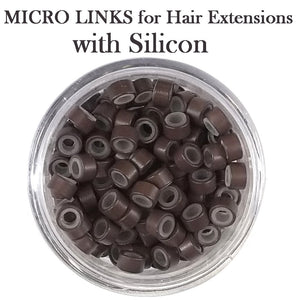 Hair Extension Micro Ring - Short with Silicon - 200 pieces (5mm x 3mm)