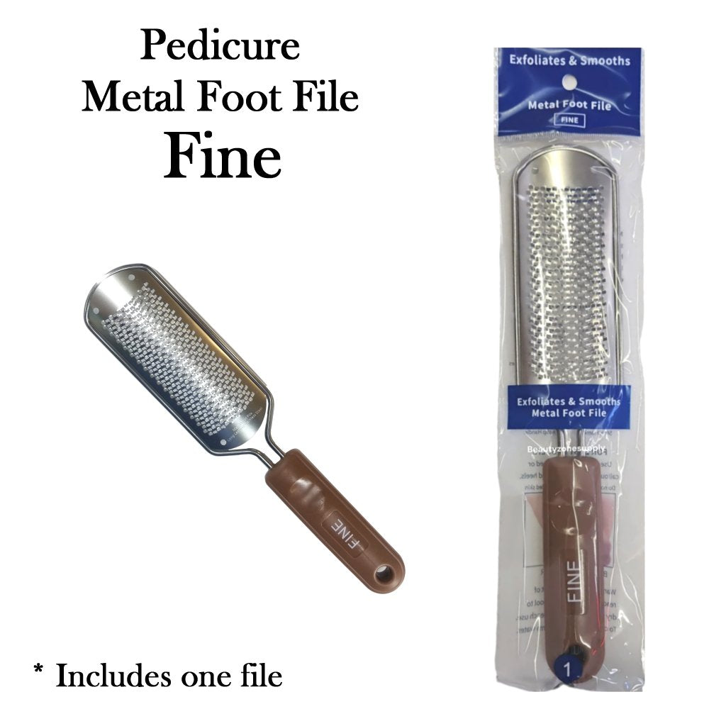 Pedicure Metal Foot File, Fine (Silver)