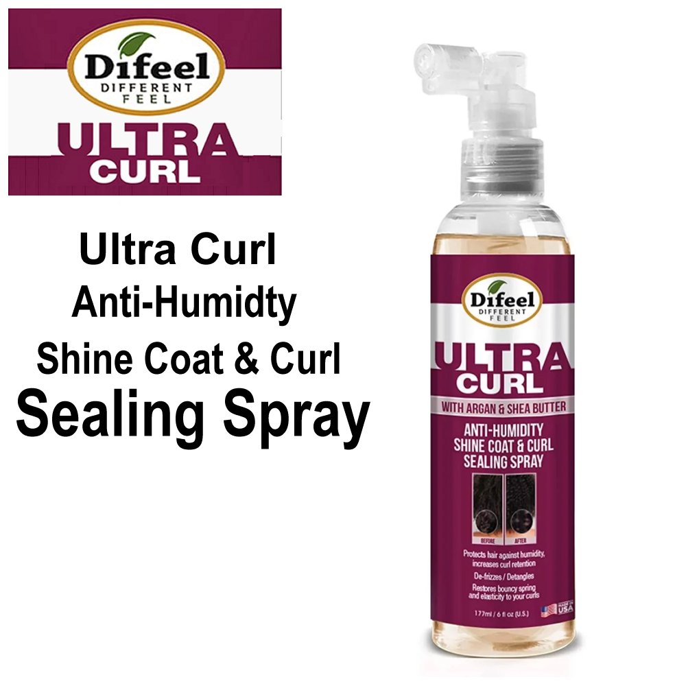 Difeel Ultra Curl Anti-Humidity Shine-Coat & Curl Sealing Spray, 8 oz