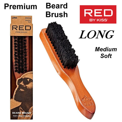 Red by Kiss Brush, Premium Beard Brush, Long (BR202)