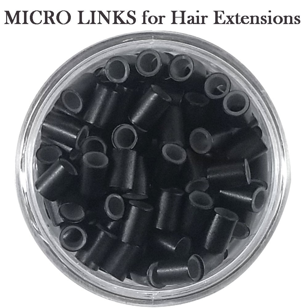 Hair Extension Micro Ring - Long with Silicon - 200 pieces (3.5mm x 6mm)