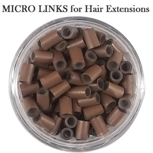 Hair Extension Micro Ring - Long with Silicon - 200 pieces (3.5mm x 6mm)