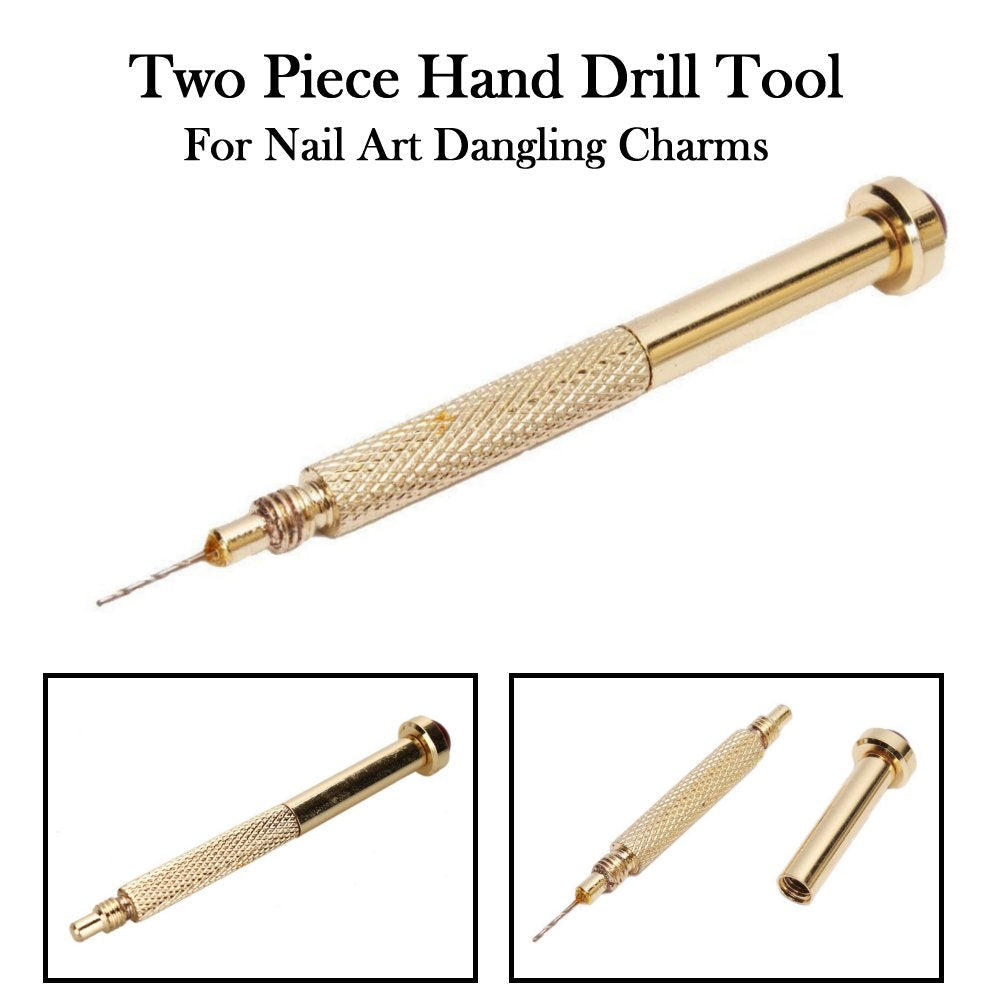 Two Piece Hand Drill Tool - Nail Art Dangling Charms