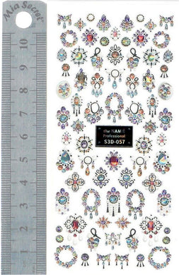 Nail Stickers - Metallic Gem Clusters (S3D-057 The Namie)