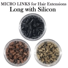 Hair Extension Micro Ring - Long with Silicon - 200 pieces (3.5mm x 6mm)