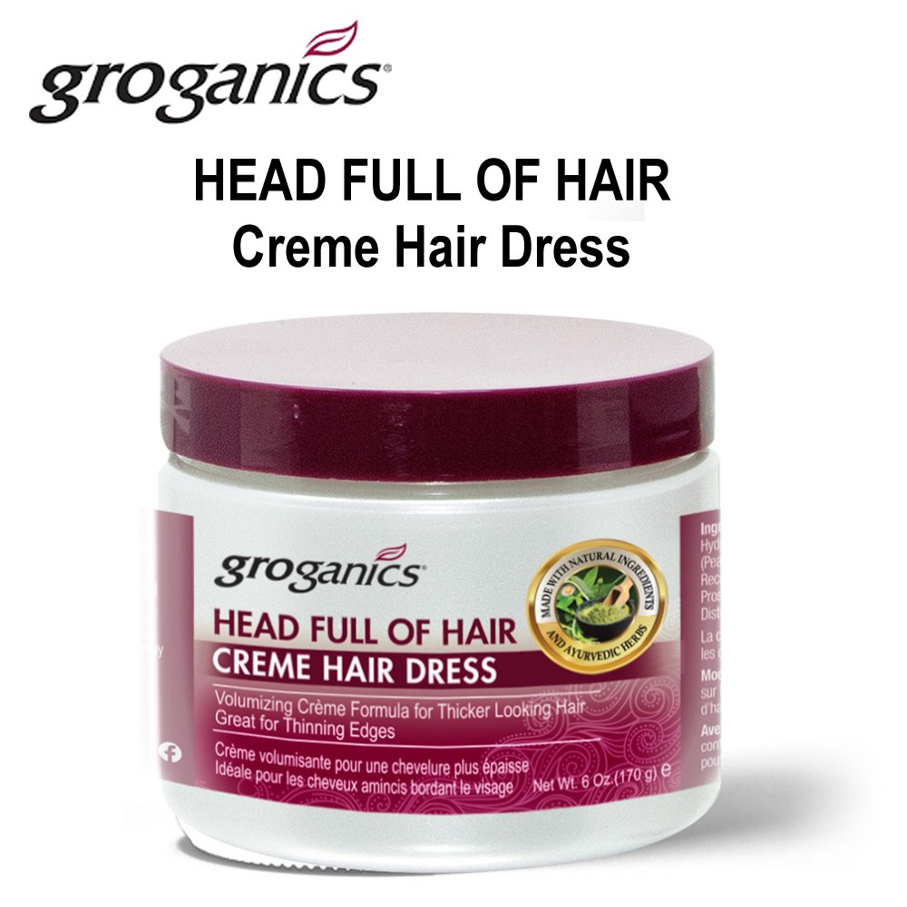 Groganics Head Full of Hair Creme Hair Dress, 6 oz