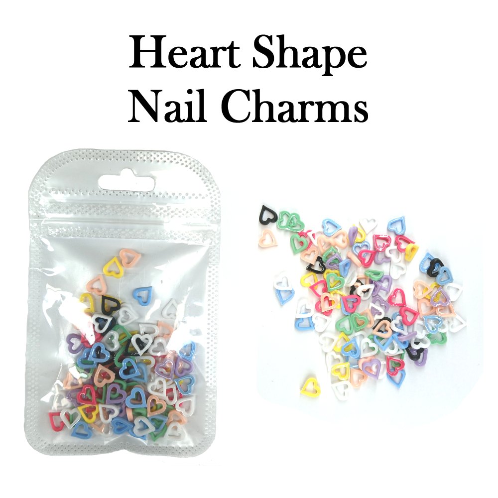 Nail Charms - Multi-Colored Hearts (50+ charms)