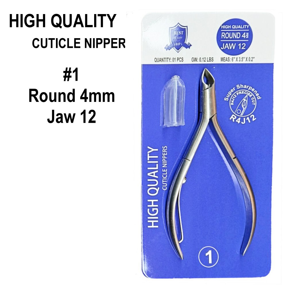 High Quality Cuticle Nippers #2 - Round 4mm/Jaw 12 (R4J12)