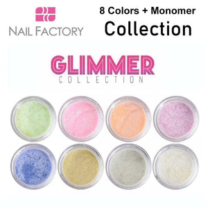 Nail Factory Acrylic Collection "Glimmer Collection" (8 colors + monomer)